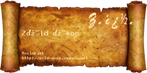 Zöld Ákos névjegykártya